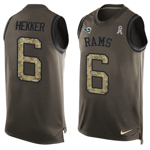 Nike Rams #6 Johnny Hekker Green Men's Stitched NFL Limited Salute To Service Tank Top Jersey - Click Image to Close